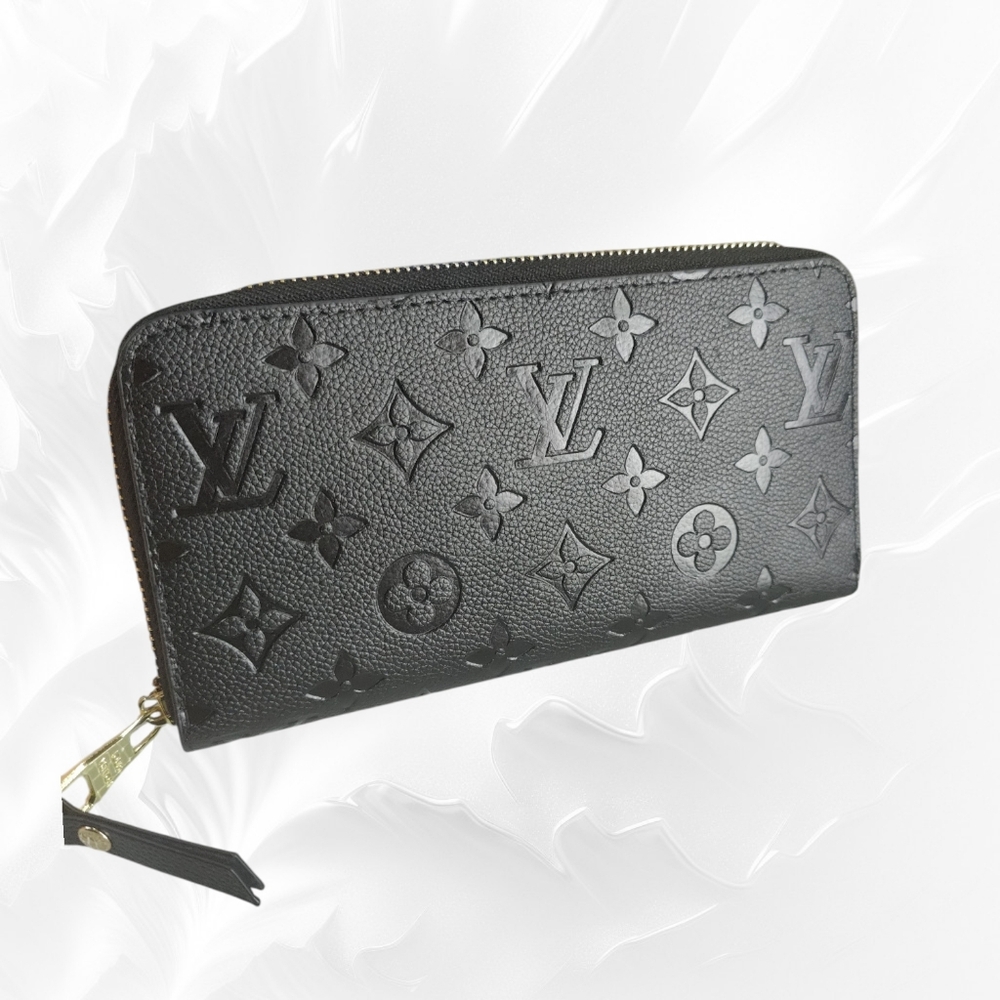 Zip Wallet Black Embossed Long Wallet